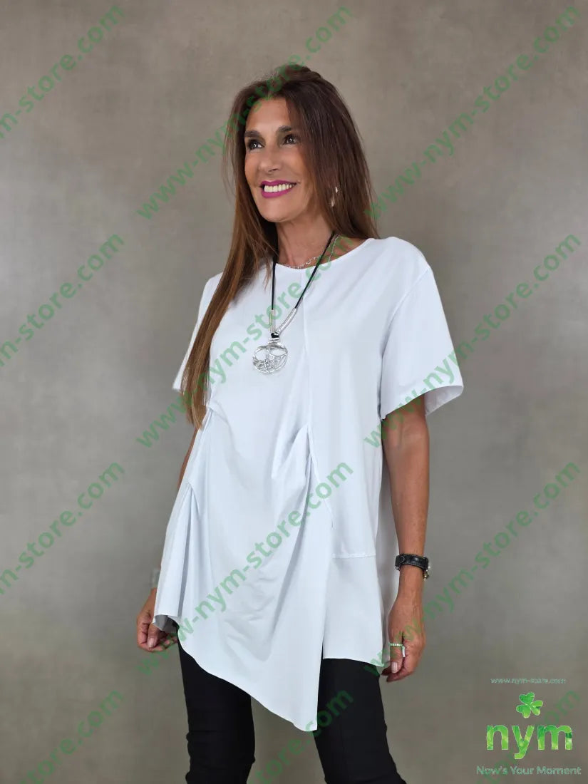 tshirt quattro pieghe davanti 100co - U / BIANCO / PE26 - TSHIRT