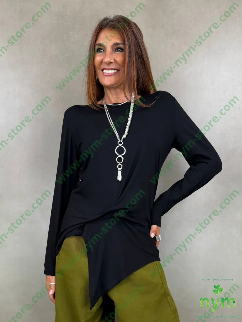 tshirt ripresa laterale in viscosa - TSHIRT