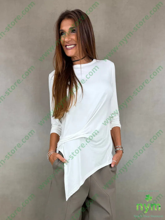 tshirt ripresa laterale in viscosa - TSHIRT