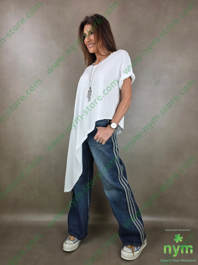 tshirt scollata a V punta lato 100co TSHIRT