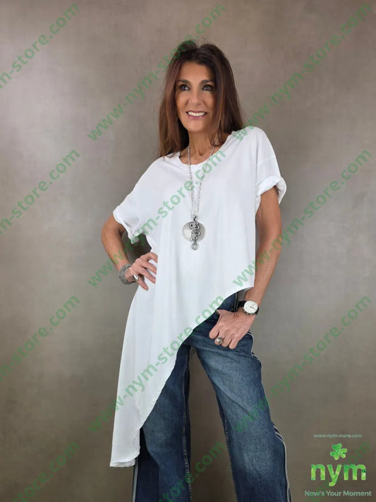 tshirt scollata a V punta lato 100co TSHIRT