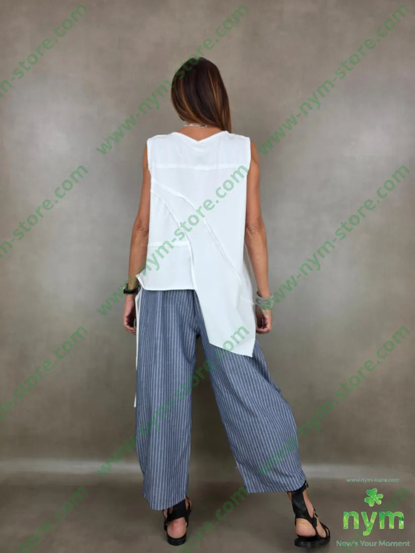 tshirt senza maniche cuciture taglio vivo 95co5ea - U / PANNA / PE26 - TSHIRT