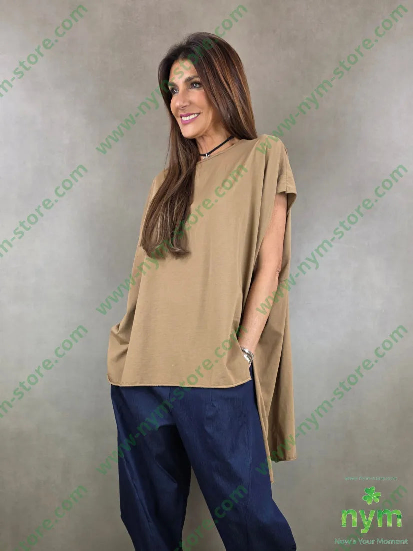 tshirt superover senza la manica 100co U / CAMMELLO / PE26 TSHIRT