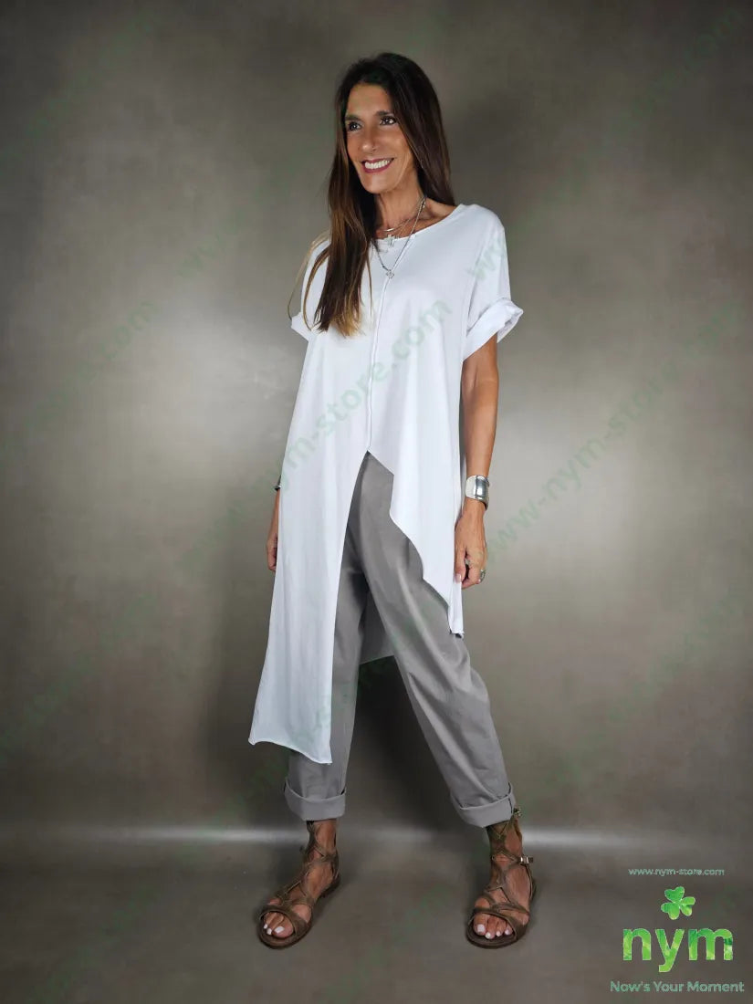 tshirt taglio centrale lunga lato 100co TSHIRT