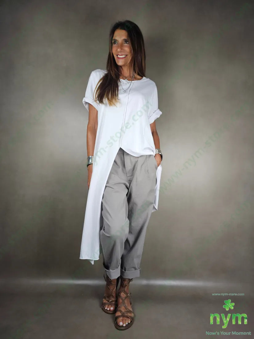 tshirt taglio centrale lunga lato 100co TSHIRT