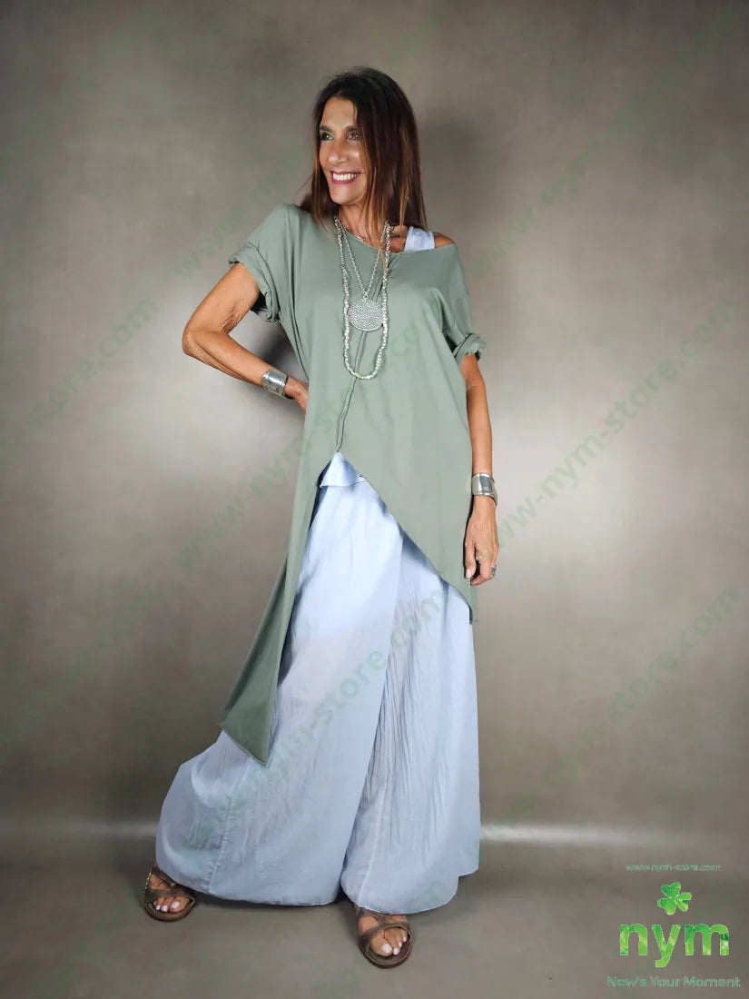 tshirt taglio centrale lunga lato 100co TSHIRT