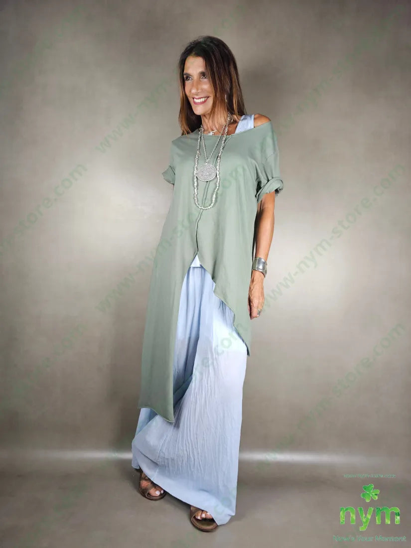 tshirt taglio centrale lunga lato 100co TSHIRT