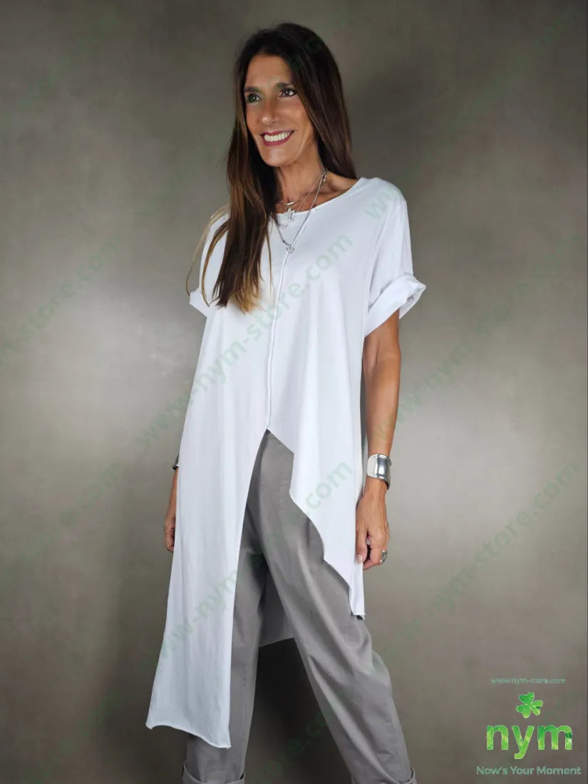 tshirt taglio centrale lunga lato 100co TSHIRT