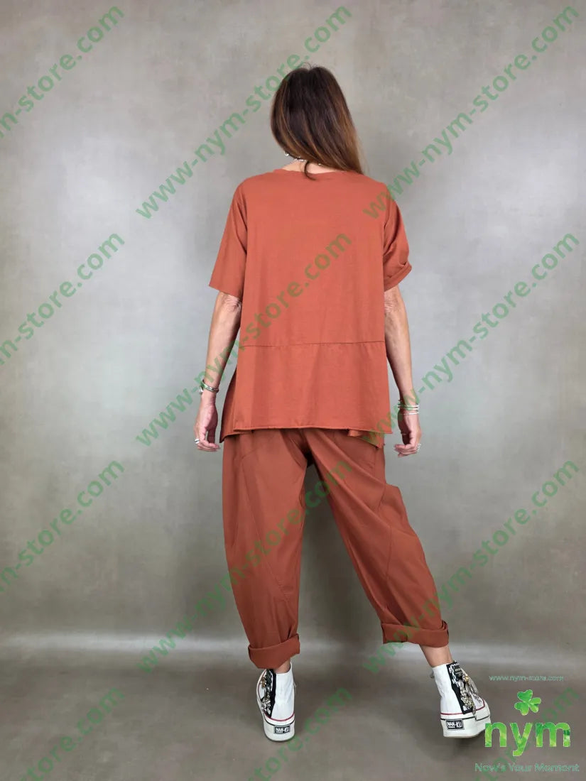tshirt trapezio lunga taglio davanti 100co - TSHIRT