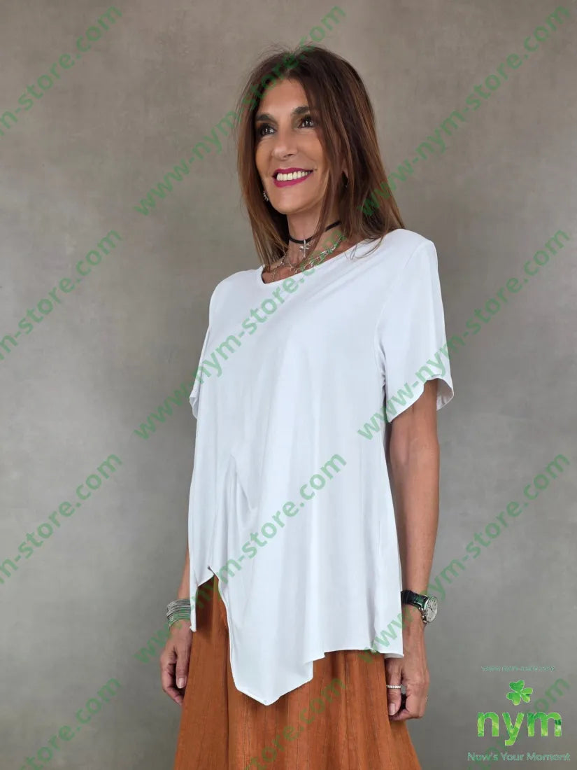 tshirt trapezio piccola piega 95co5ea - U / BIANCO / PE26 - TSHIRT