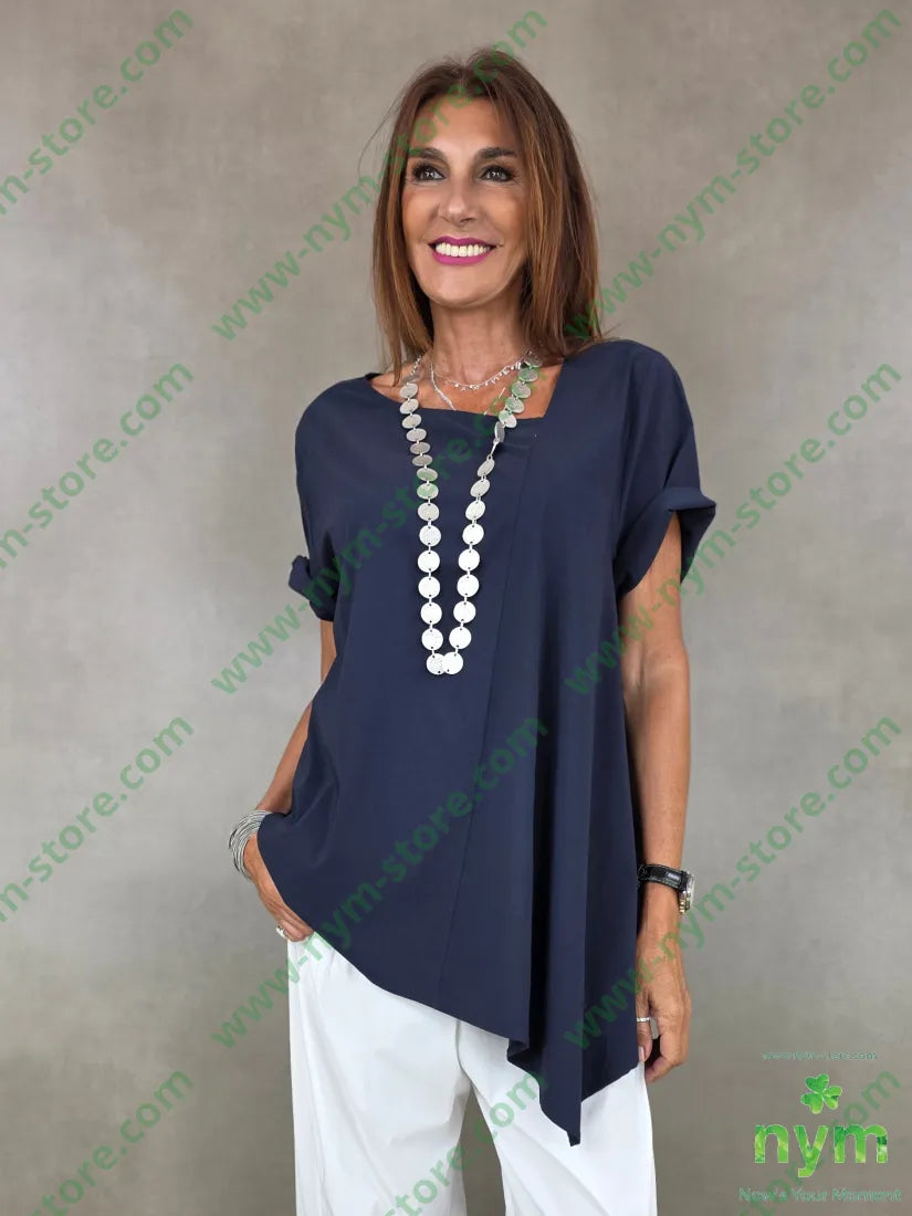 tunica bengalina collo asimmetrico 76vi21ny3ea - U / BLU / PE26 - CAMICIA