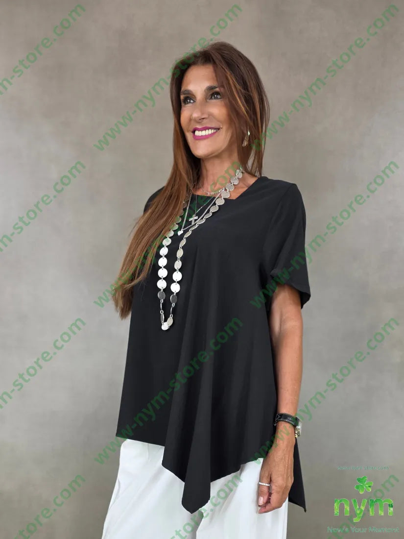tunica bengalina collo asimmetrico 76vi21ny3ea - U / NERO / PE26 - CAMICIA