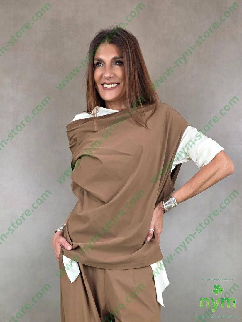 tunica bengalina pieghe spalla 79vi12ny2ea - U / TABACCO / PE26 - CAMICIA