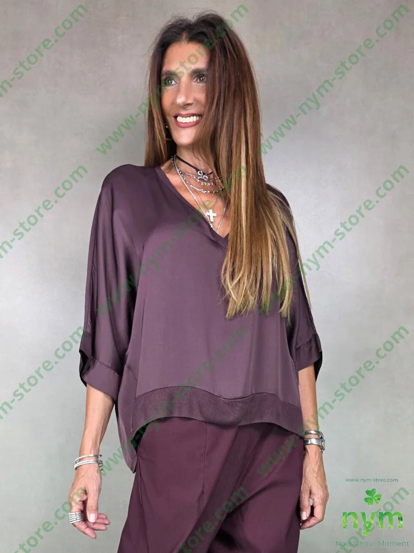 tunica bordi costina 100vi U / BORDO / AI25 CAMICIA