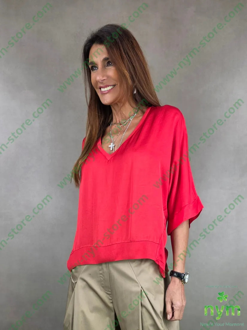 tunica bordi costina 100vi U / ROSSO / AI25 CAMICIA