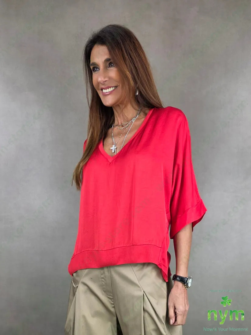 tunica bordi costina 100vi U / ROSSO / AI25 CAMICIA
