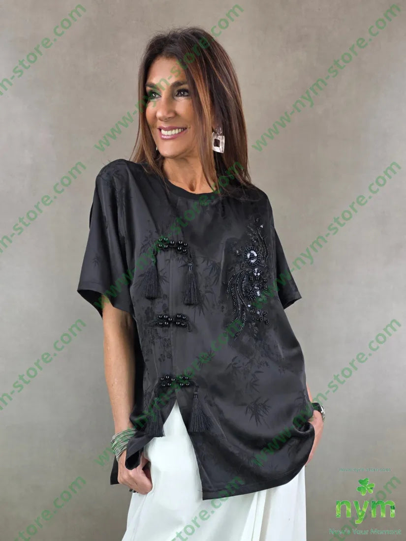 tunica chinois 97pl3ea U / NERO / PE26 MAGLIA