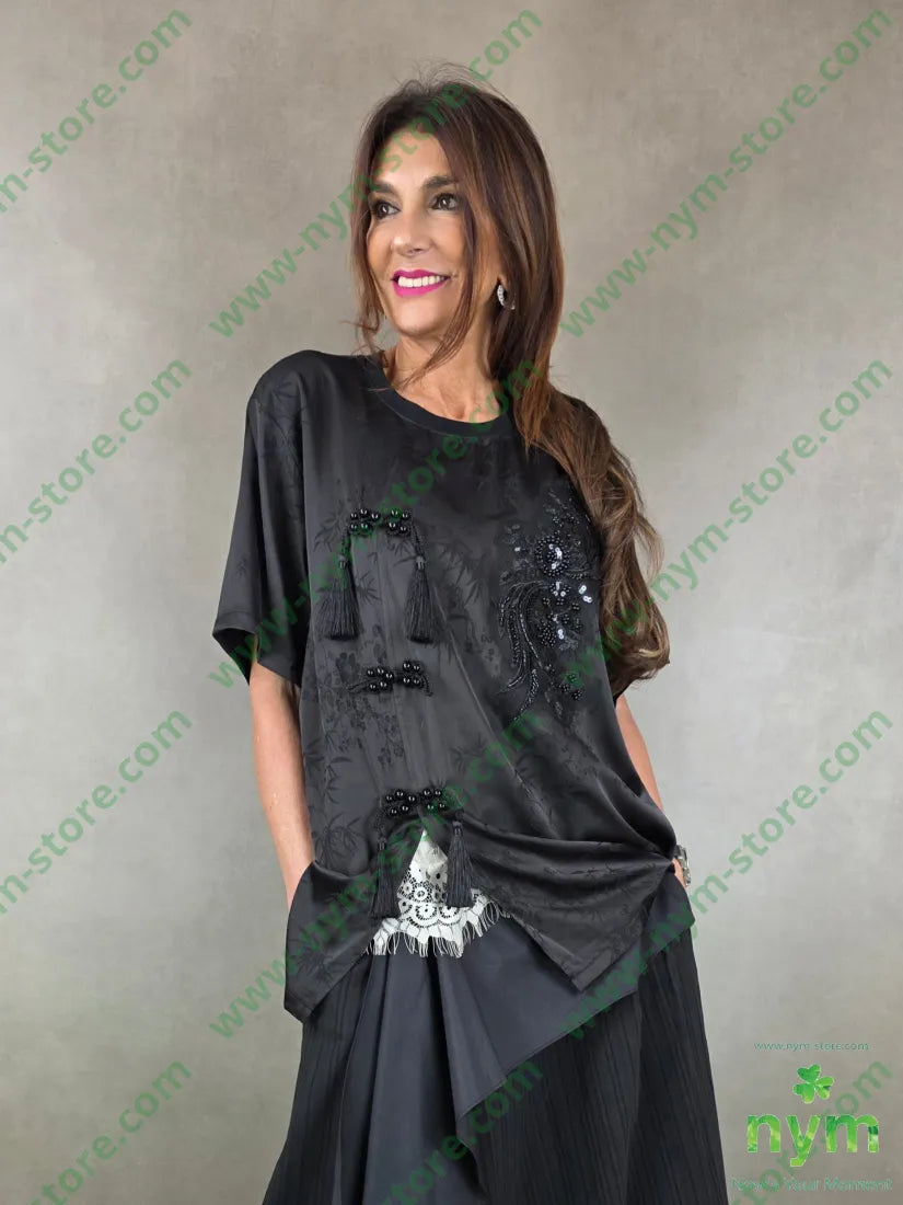 tunica chinois 97pl3ea U / NERO / PE26 MAGLIA