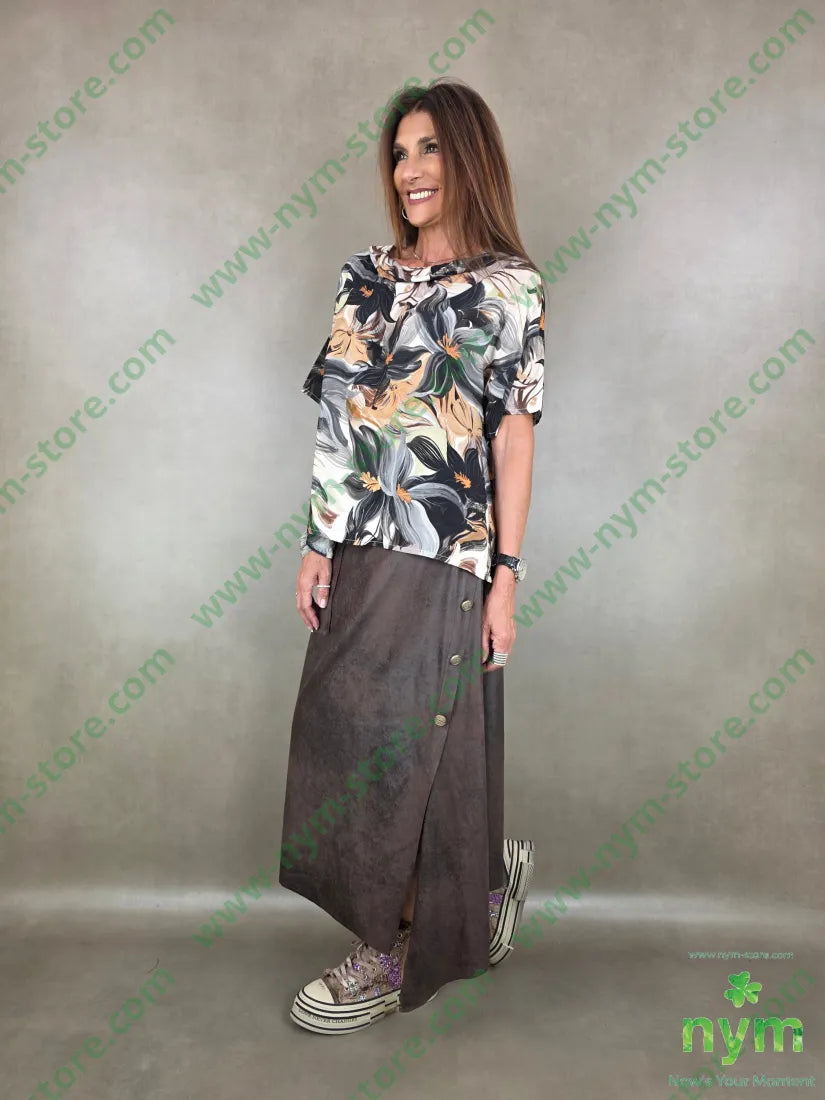 tunica collo ciambella fiori mc 100vi - U / GRIGIO C. / PE26 - CAMICIA