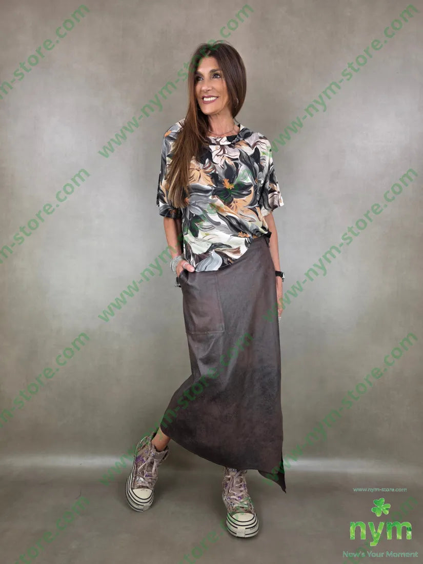tunica collo ciambella fiori mc 100vi - U / GRIGIO C. / PE26 - CAMICIA