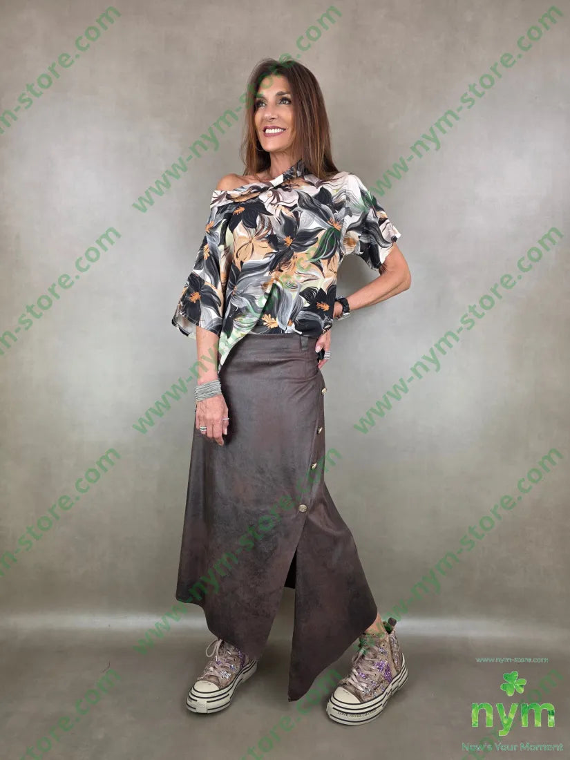 tunica collo ciambella fiori mc 100vi - U / GRIGIO C. / PE26 - CAMICIA