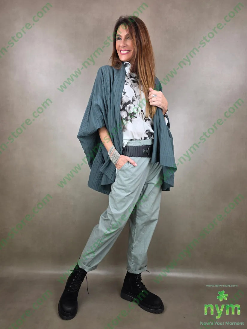 tunica collo ciambella misto seta 80vi20se U / ACQUA / PE26 CAMICIA