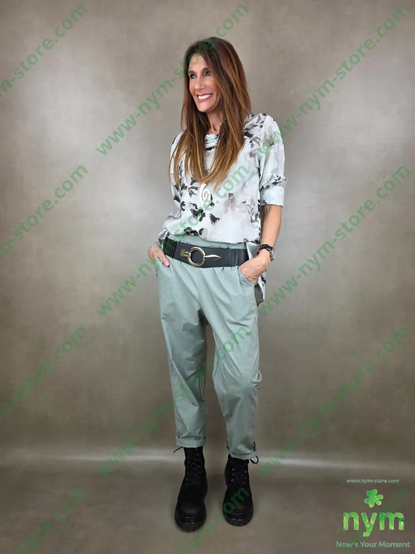 tunica collo ciambella misto seta 80vi20se U / ACQUA / PE26 CAMICIA