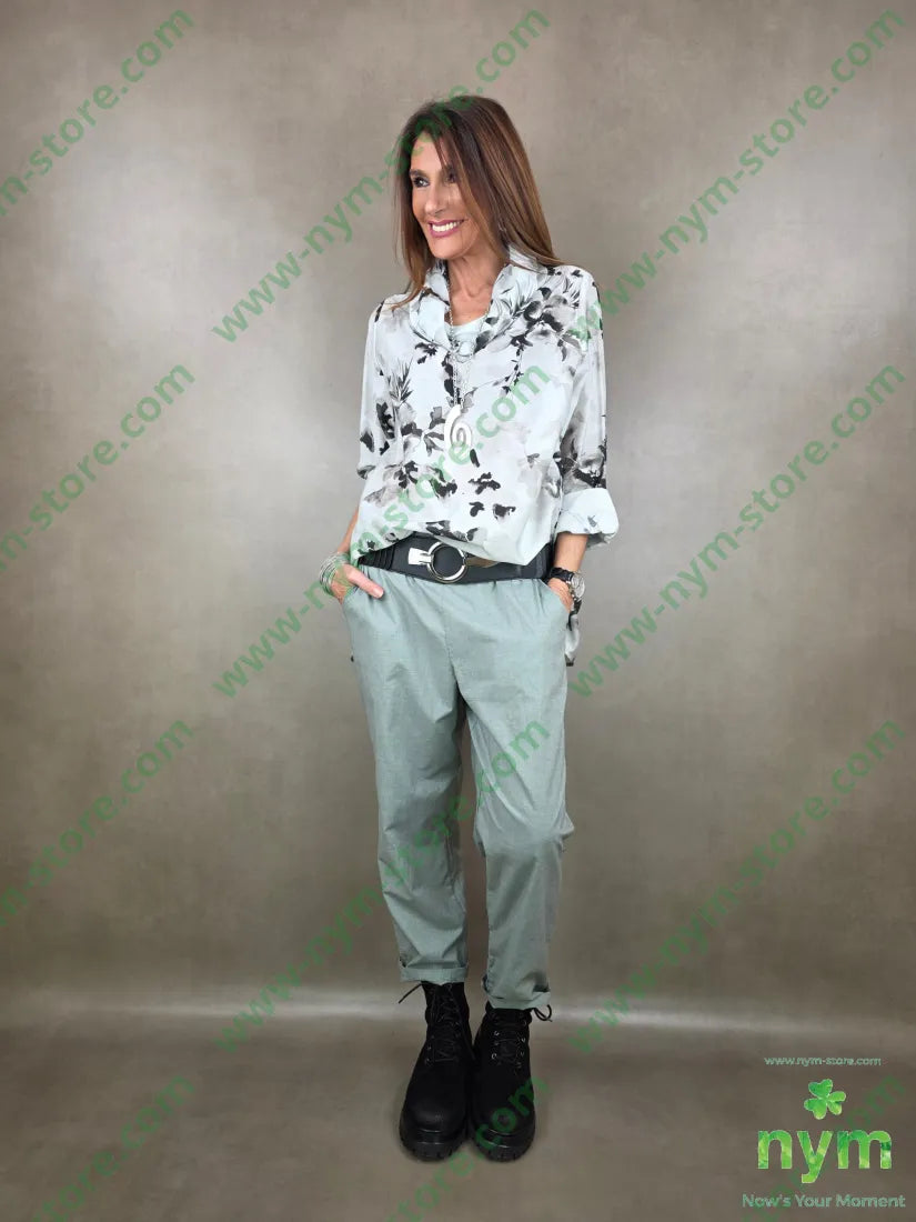 tunica collo ciambella misto seta 80vi20se U / ACQUA / PE26 CAMICIA