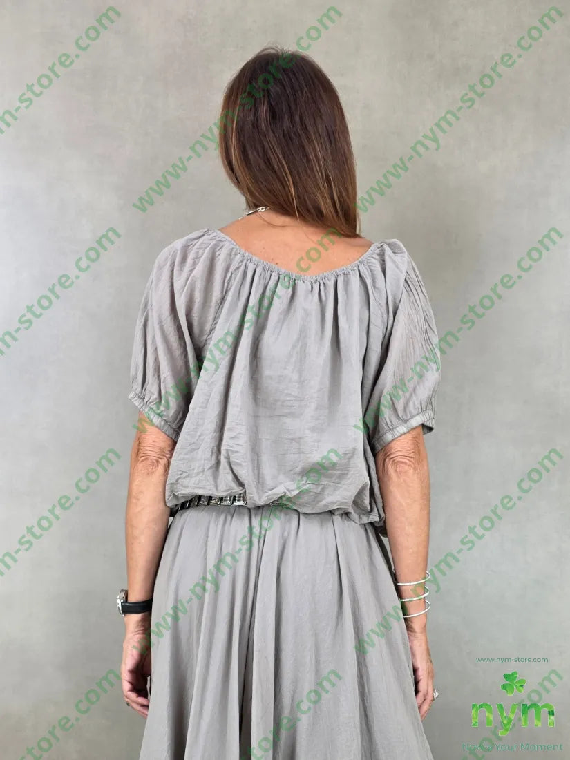tunica collo e fondo arricciato 100co - U / FANGO C. / PE26 - CAMICIA