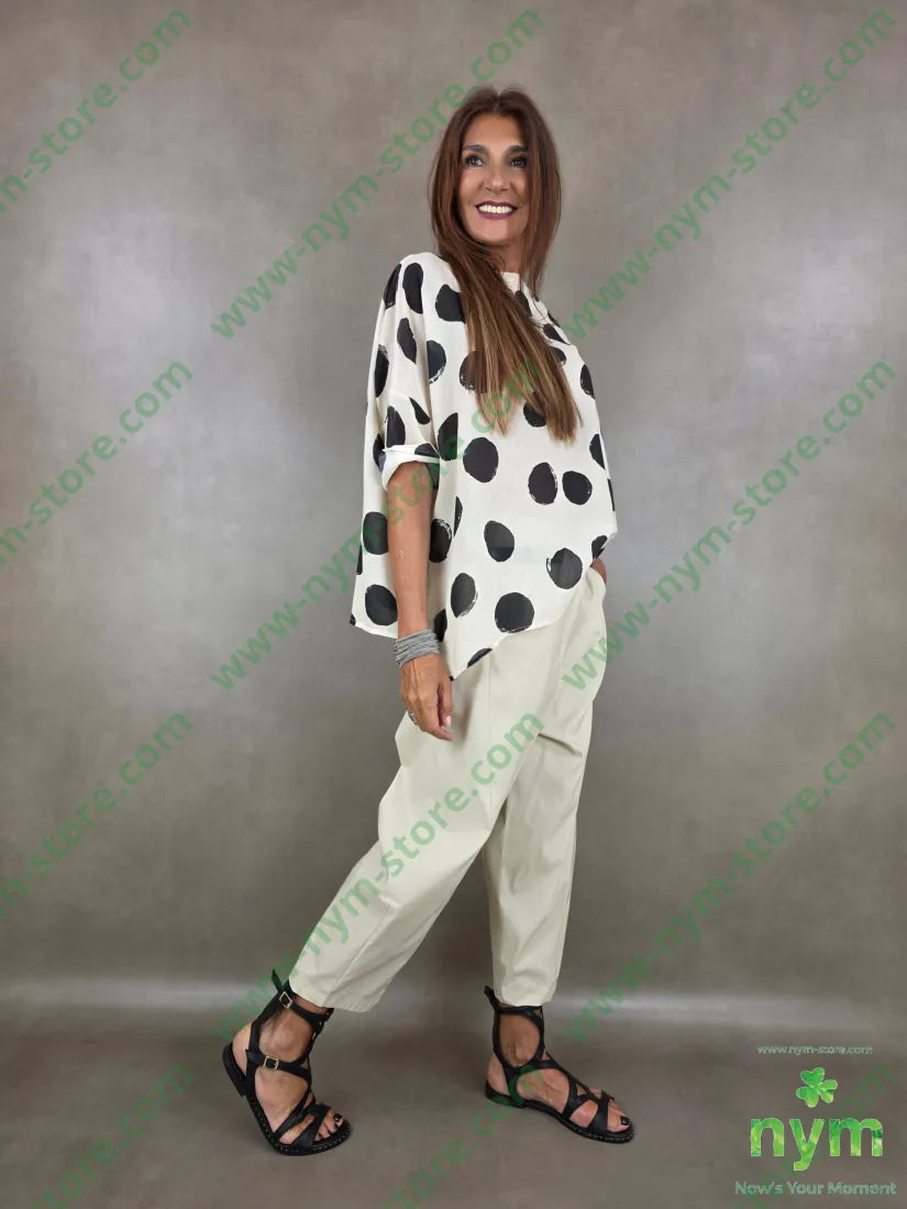 tunica con pois quadrata 85vi15pa - U / PANNA / PE26 - CAMICIA