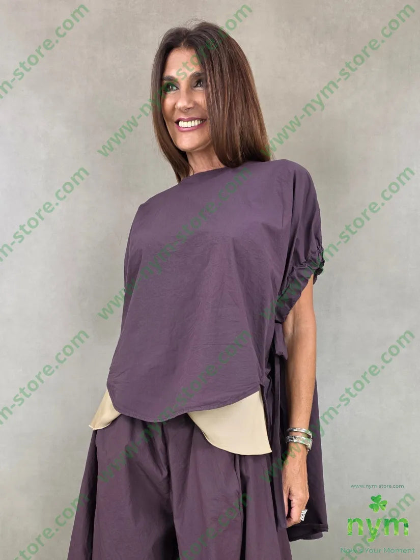 tunica cotone stropicciato elastico manica 100co - CAMICIA