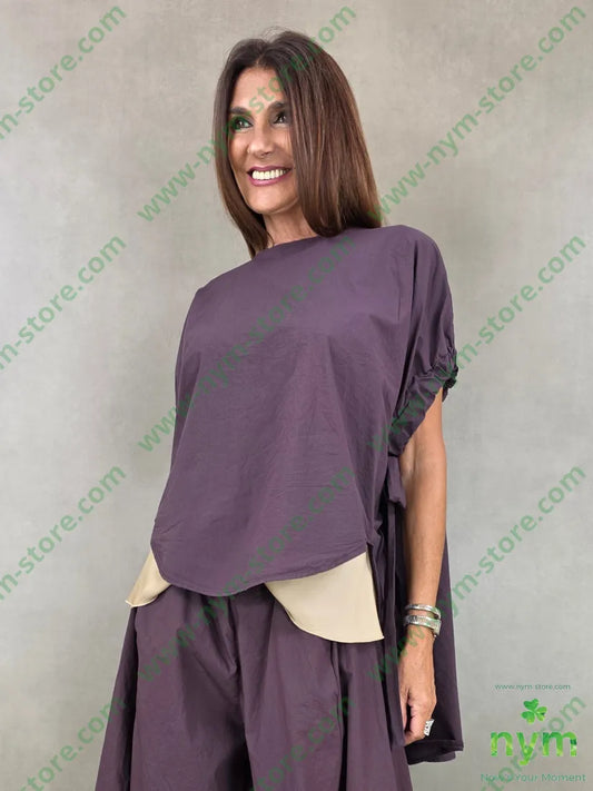 tunica cotone stropicciato elastico manica 100co - CAMICIA