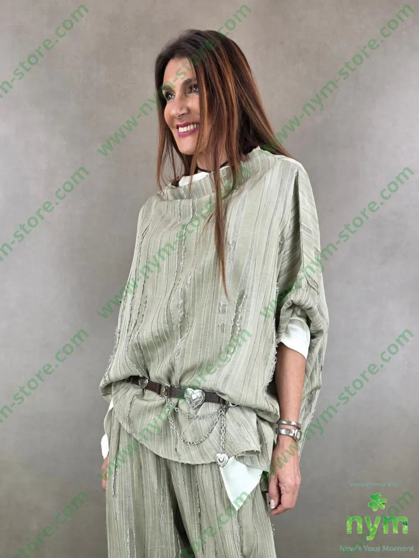 tunica destroyed punta lato 50tc35vi15li - U / SALVIA / PE26 - CAMICIA