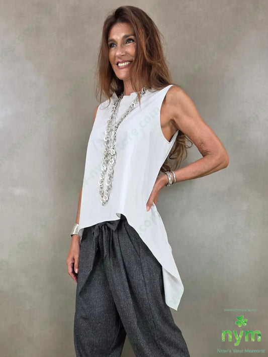 tunica di cotone scollata dietro 100co - U / PERLA / AI26 - CAMICIA