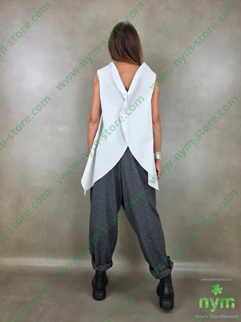 tunica di cotone scollata dietro 100co - U / PERLA / AI26 - CAMICIA