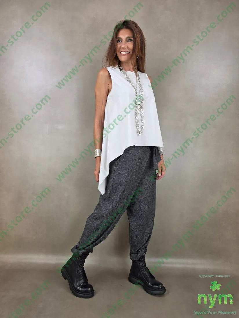 tunica di cotone scollata dietro 100co - U / PERLA / AI26 - CAMICIA