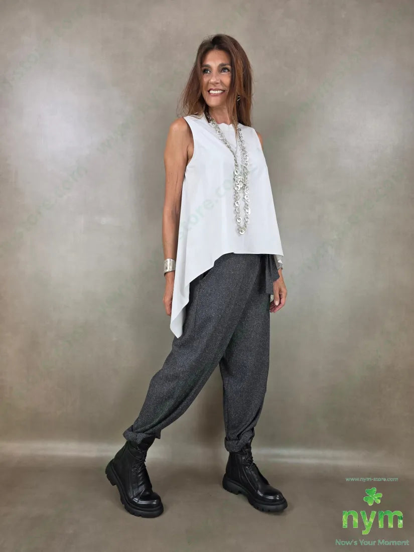 tunica di cotone scollata dietro 100co - U / PERLA / AI26 - CAMICIA