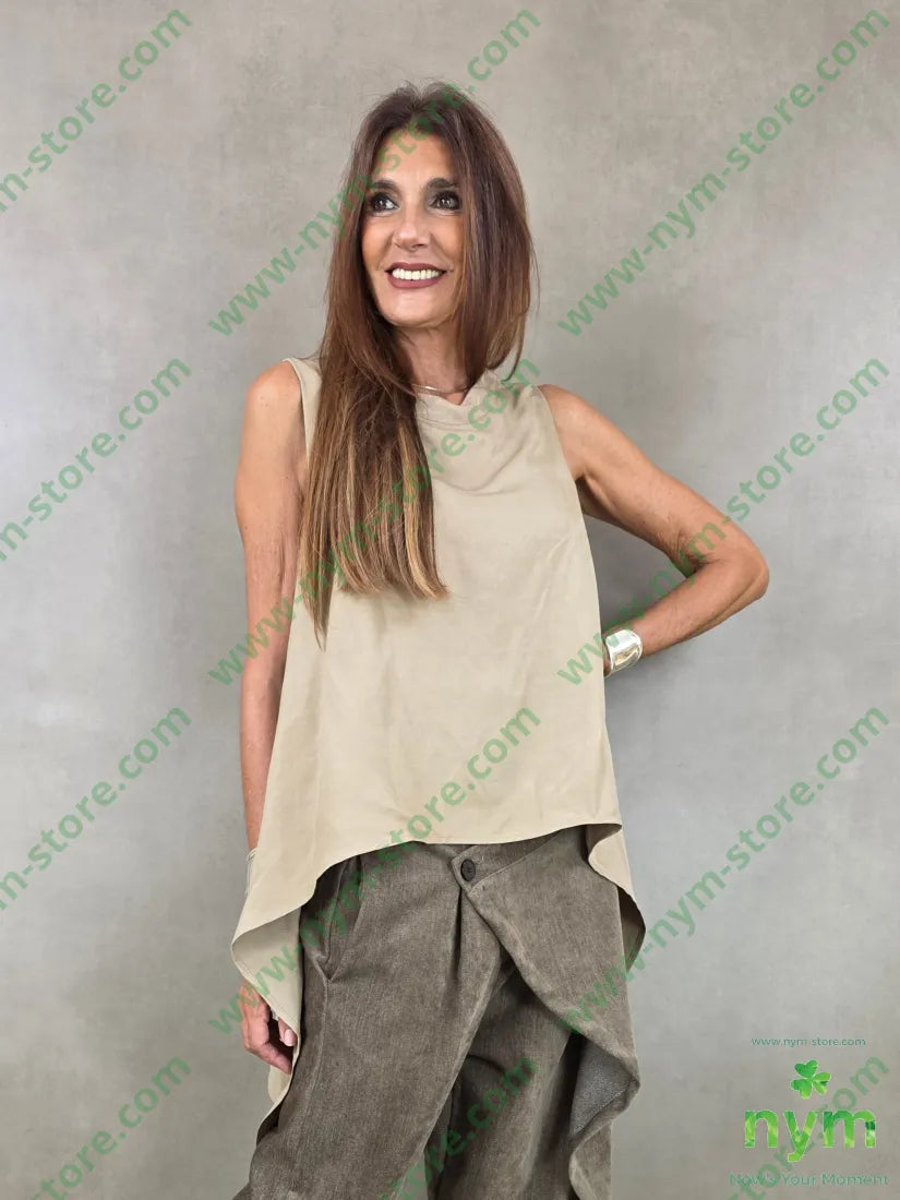 tunica di viscosa scollata dietro 77vi23li - U / CAMMELLO / AI26 - CAMICIA