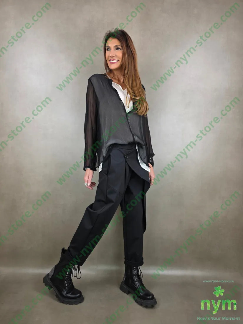 tunica due tessuti scollo profondo t1100vit2100pl U / NERO / PE26 CAMICIA