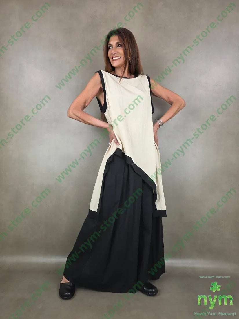 tunica grinza bordo nero 75vi25ny - U / SABBIA / PE26 - CAMICIA
