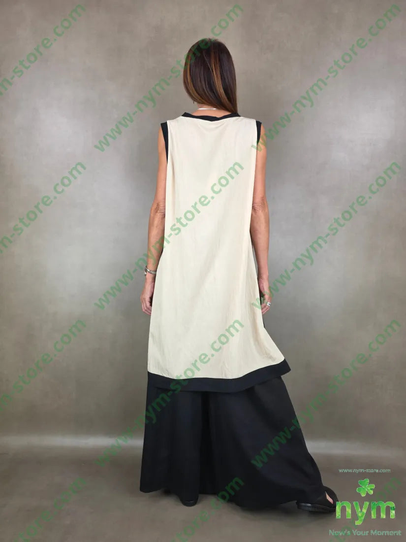 tunica grinza bordo nero 75vi25ny - U / SABBIA / PE26 - CAMICIA