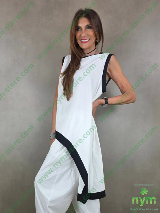 tunica grinza bordo nero 75vi25ny - U / BIANCO / PE26 - CAMICIA