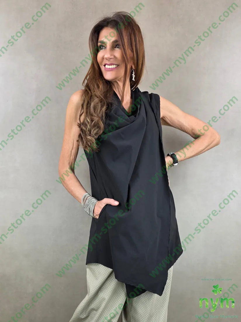 tunica incrocio di bengalina 65vi30ny5ea - U / NERO / PE26 - CAMICIA