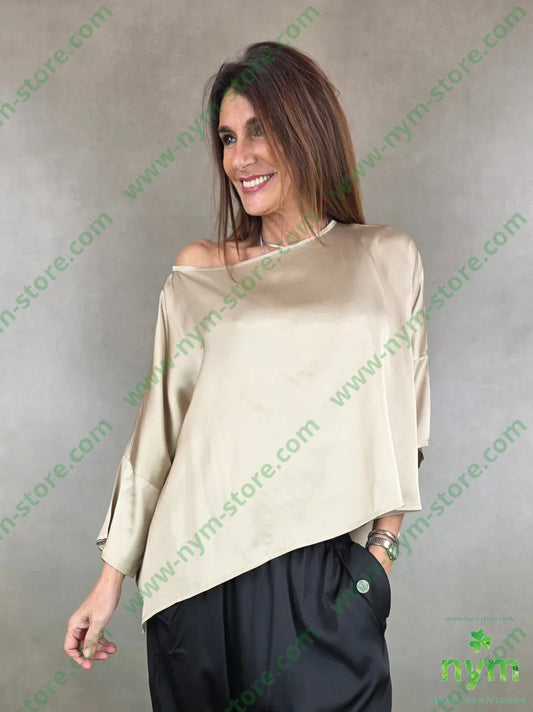 tunica irregolare elastan 96vi4ea U / CAMMELLO / PE26 CAMICIA