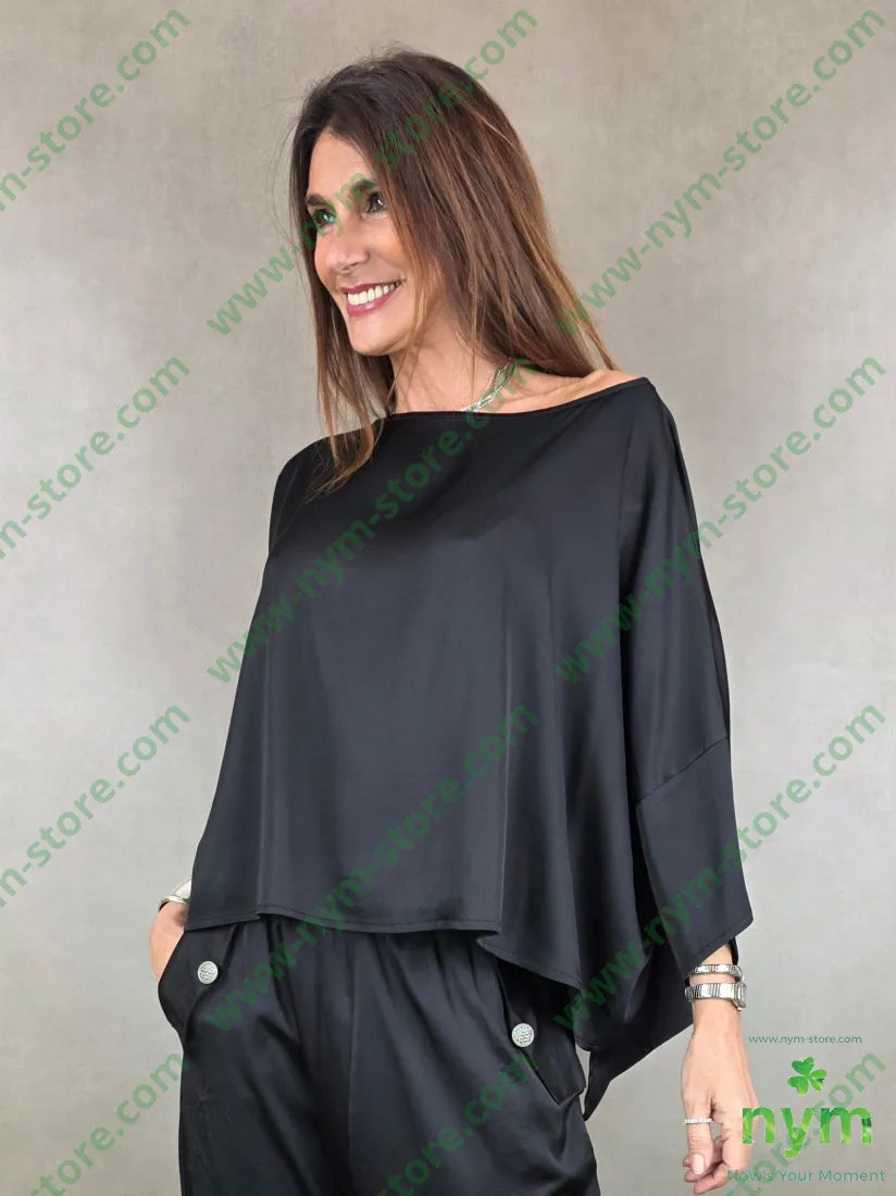 tunica irregolare elastan 96vi4ea U / NERO / PE26 CAMICIA