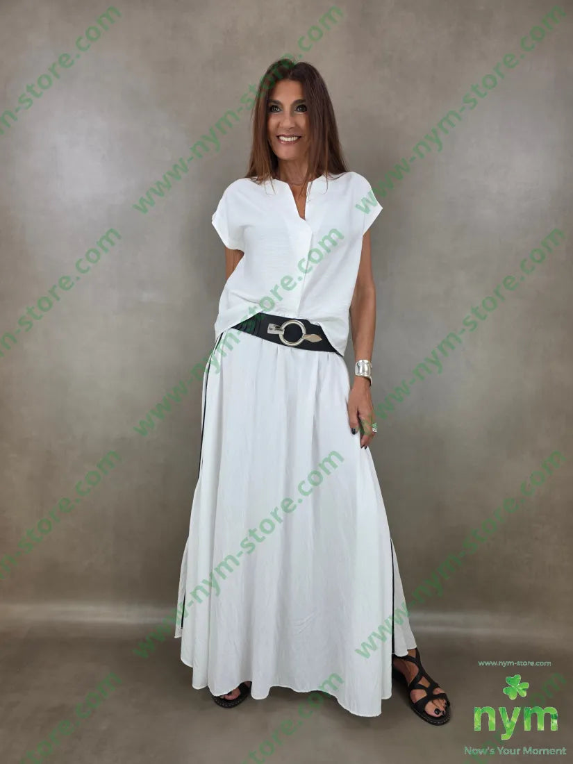 tunica kaftano tessuto martellato 85vi15ny - U / PANNA / PE26 - CAMICIA