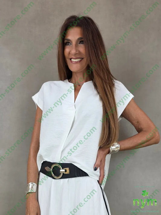 tunica kaftano tessuto martellato 85vi15ny - U / PANNA / PE26 - CAMICIA