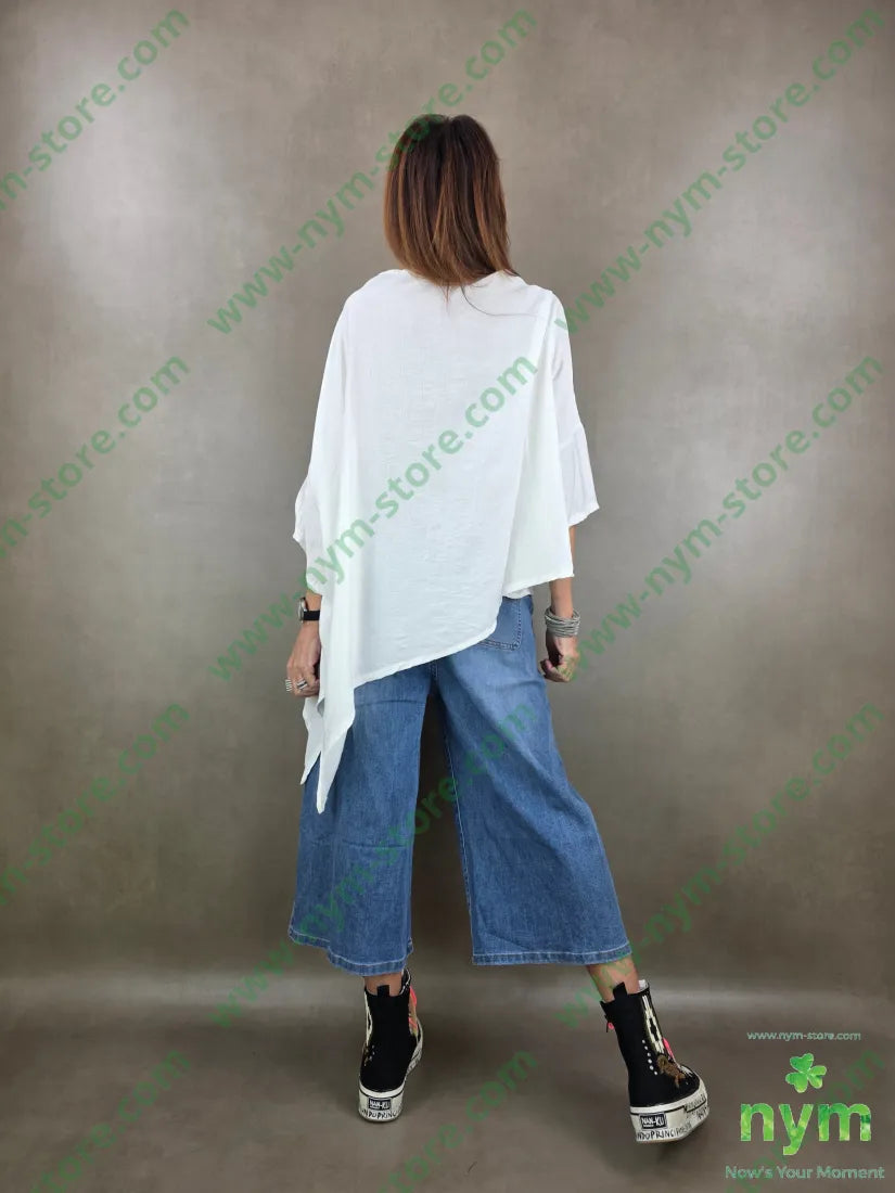 tunica leggera superover uno spacco 84vi16pa U / PANNA / PE26 CAMICIA