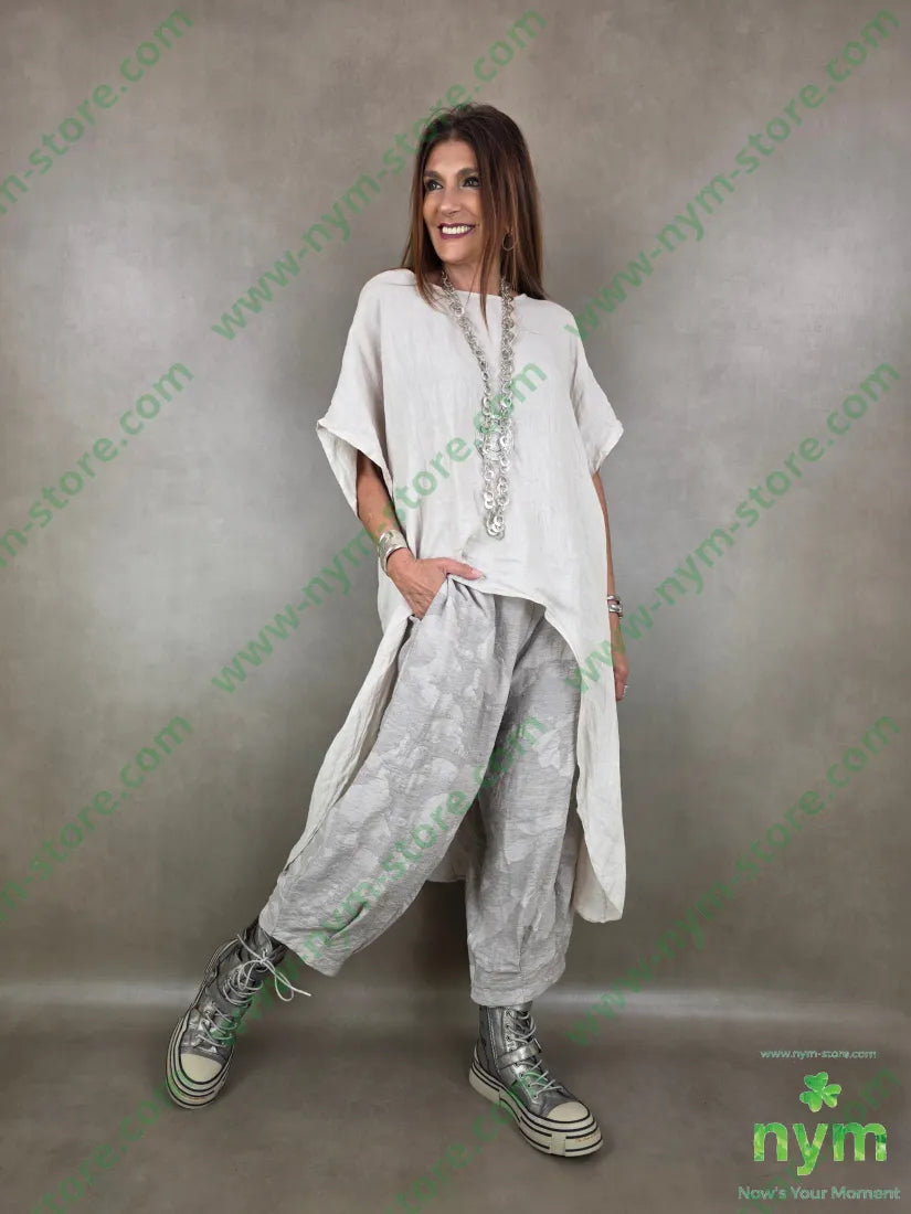 tunica lino lunghissima dietro 100li - U / SABBIA / PE26 - CAMICIA