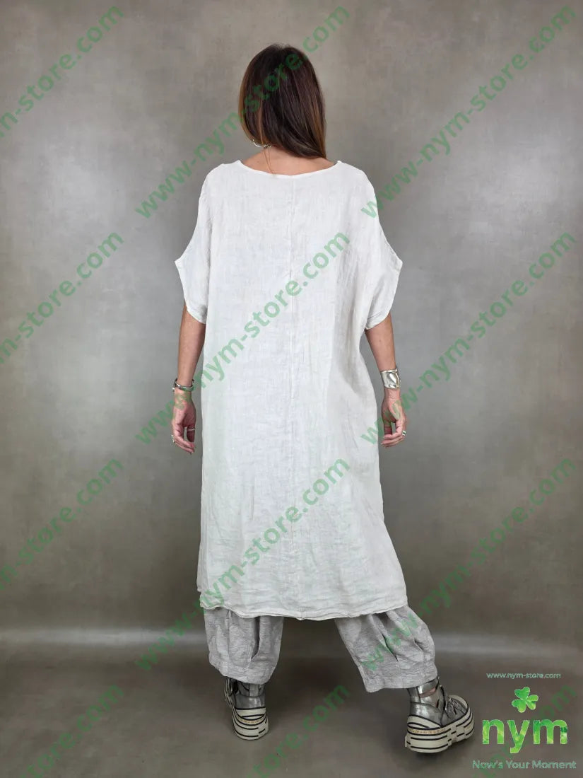 tunica lino lunghissima dietro 100li - U / SABBIA / PE26 - CAMICIA